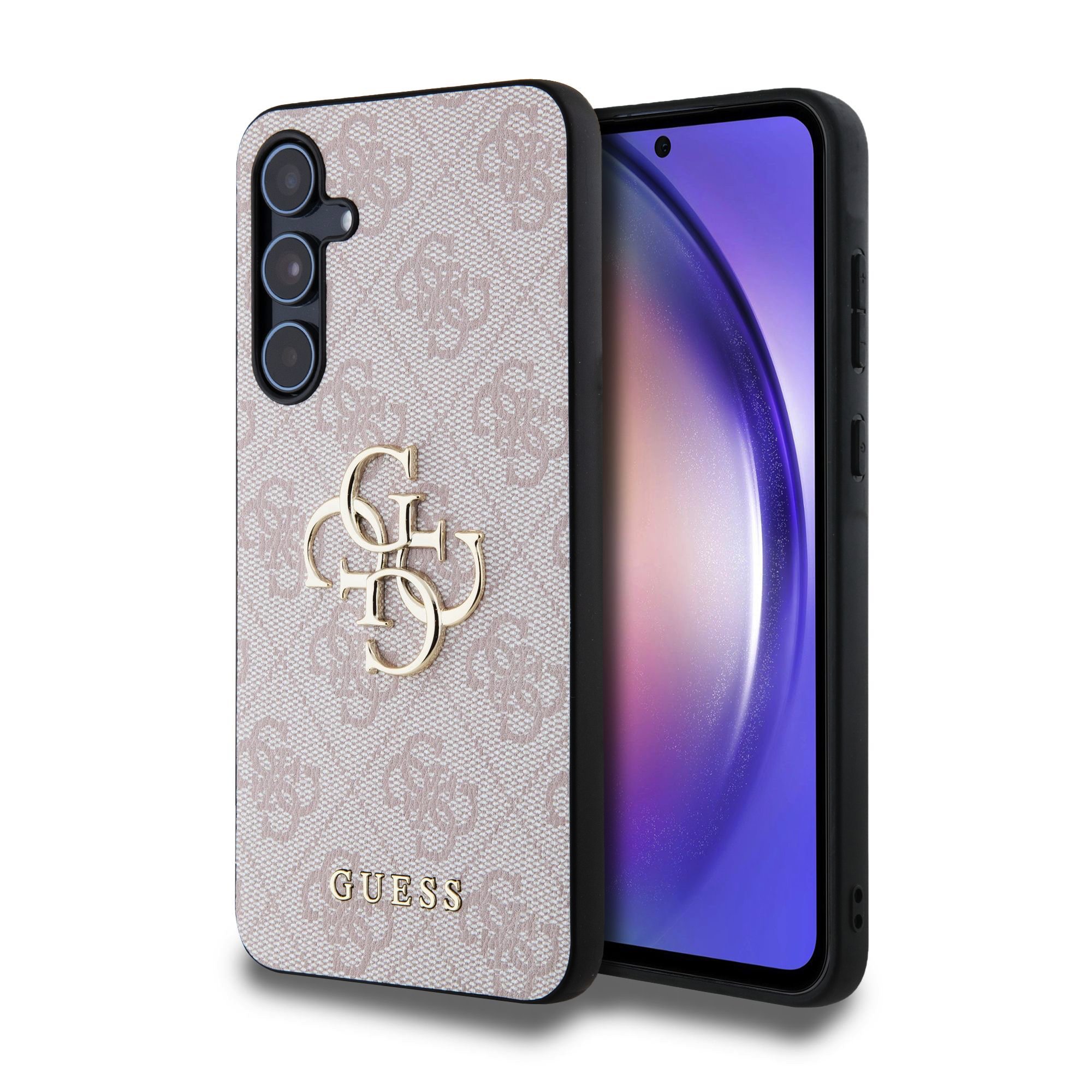 GUESS Калъф Samsung A55 5G, PU 4G Metal Logo, розов - GUHCSA554GMGPI