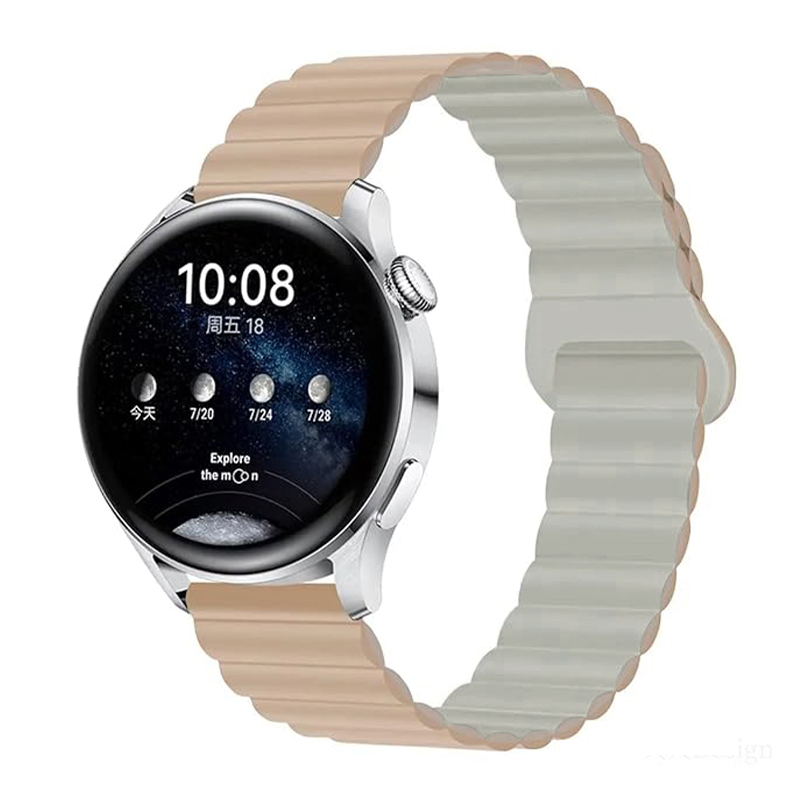 Силиконова магнитна каишка Magnet Strap за Smart Watch, 22мм /лате + слонова кост/