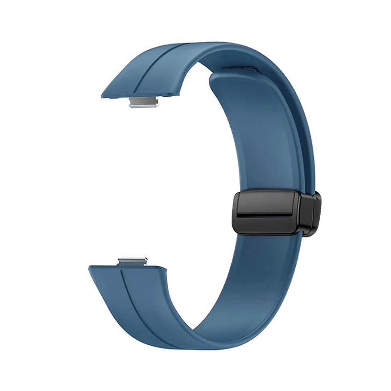 Каишка за Huawei Watch Fit 3/4/4 Pro, Silicone Magnet Black Buckle /тъмносиня/