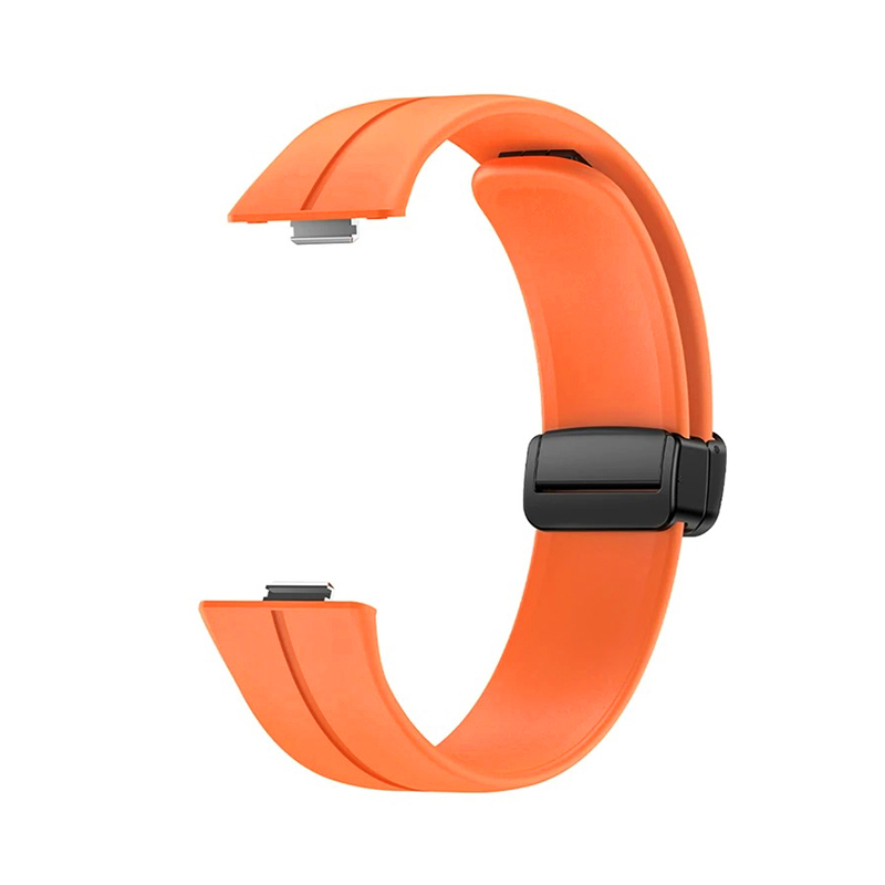 Silicone Magnet Black Buckle for Huawei Watch Fit 3 /orange/
