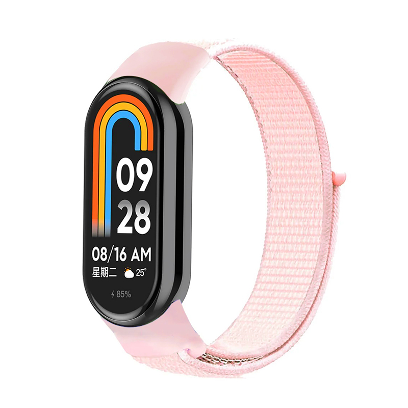 Каишка за Xiaomi Mi Band 8, Nylon Loop /светлорозов/