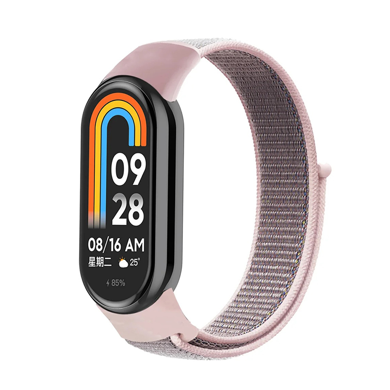 Каишка за Xiaomi Mi Band 8, Nylon Loop /розов пясък/