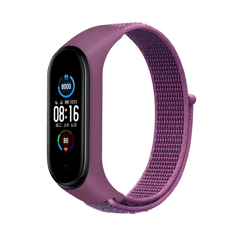 Каишка за Xiaomi Mi Band 3/4/5/6/7, Nylon Loop /лилава/