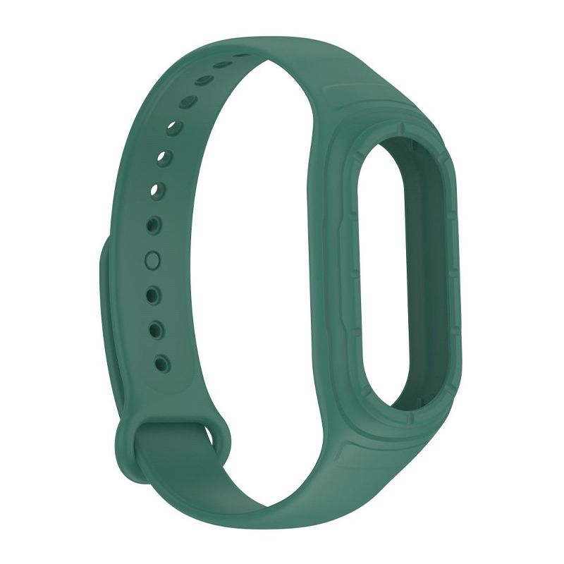 Силиконова каишка с вграден кейс за Xiaomi Mi Band 8 /зелена/
