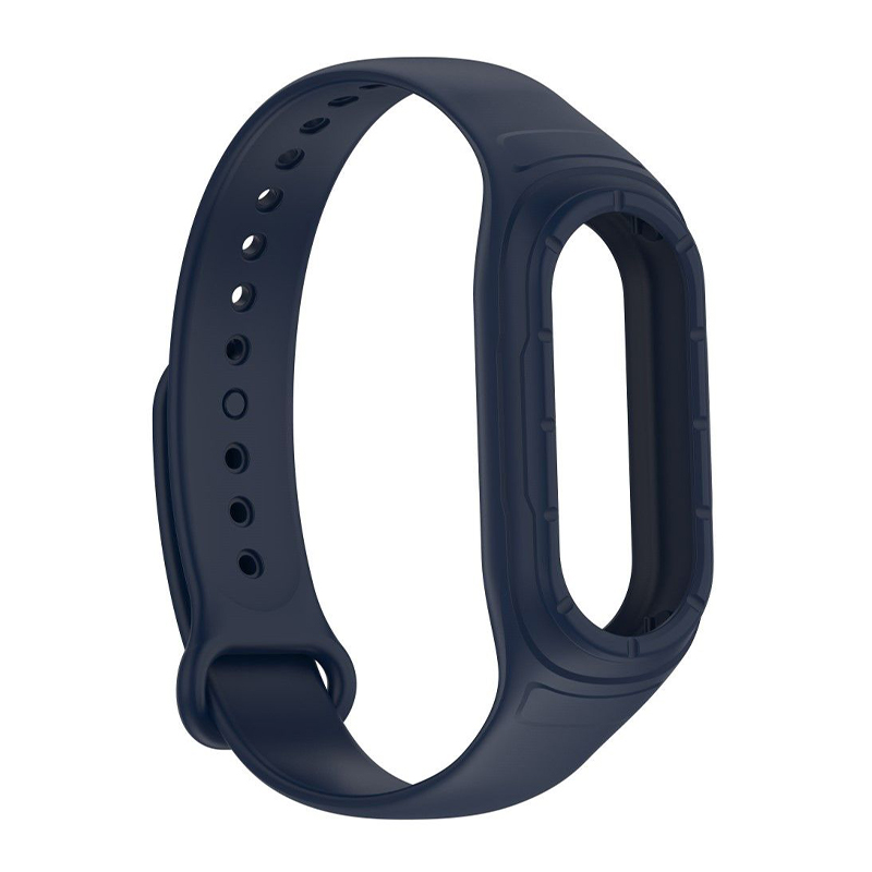 Силиконова каишка с вграден кейс за Xiaomi Mi Band 8 /мастилена/