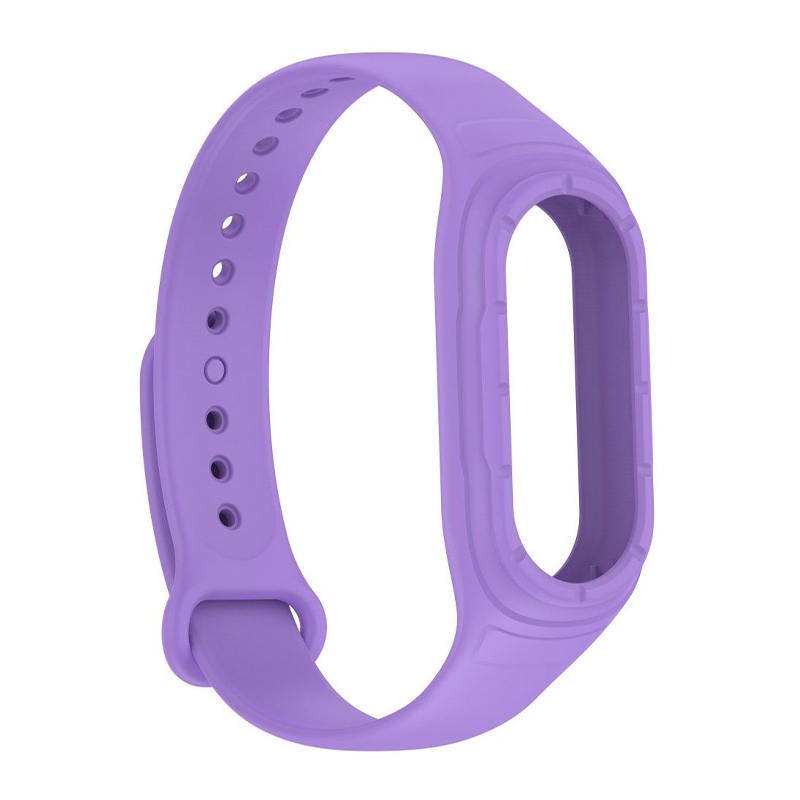 Силиконова каишка с вграден кейс за Xiaomi Mi Band 8 /светлолилава/