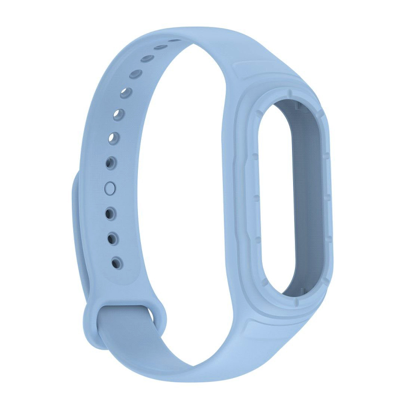 Силиконова каишка с вграден кейс за Xiaomi Mi Band 8 /светлосиня/