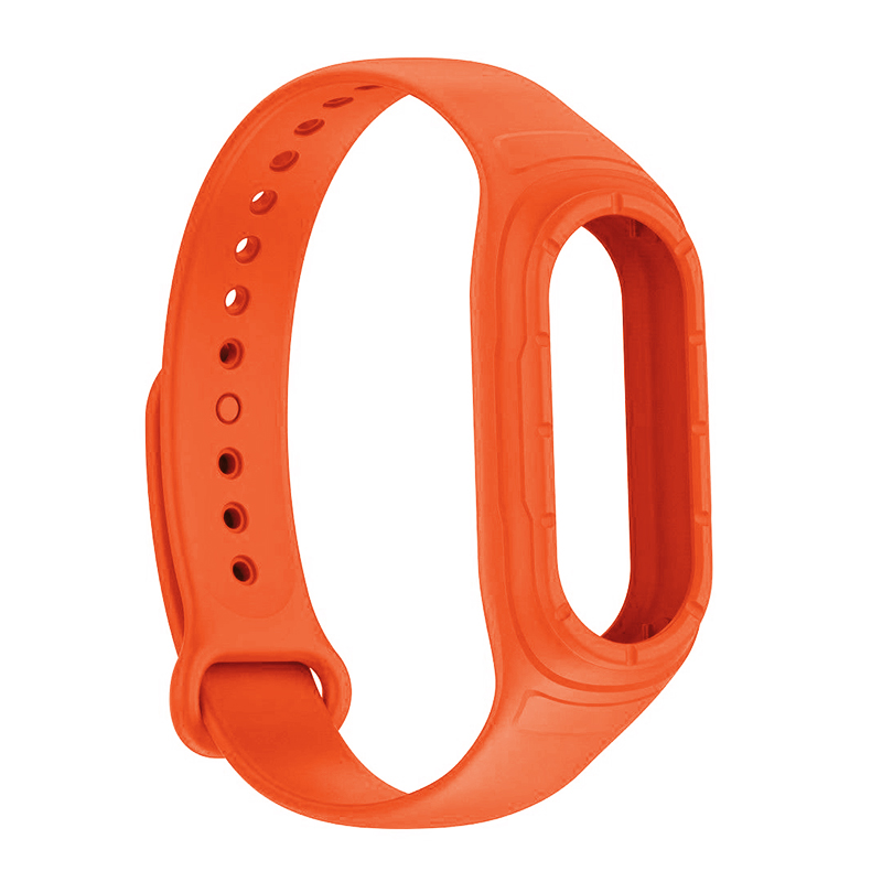 Силиконова каишка с вграден кейс за Xiaomi Mi Band 8 /оранжева/