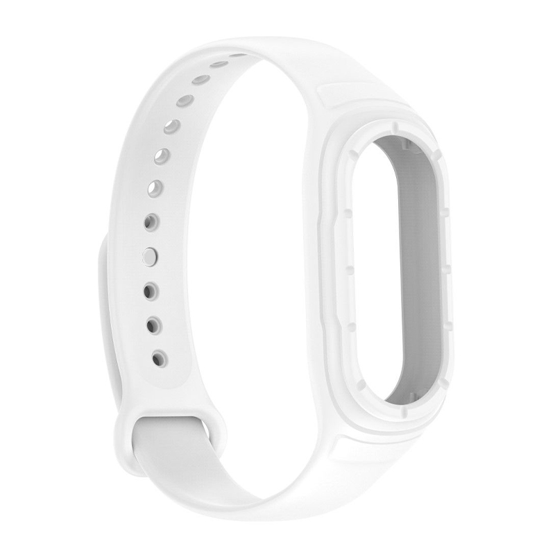 Каишка за Xiaomi Mi Band 8 с вграден кейс, силиконова /бяла/