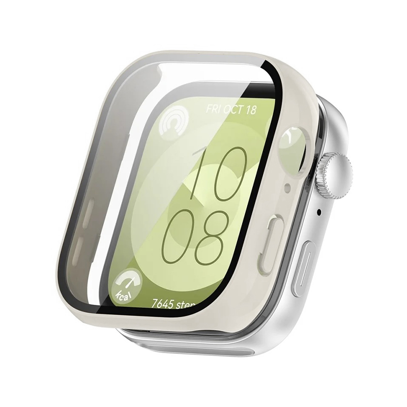 PC case + Tempered glass for Huawei Watch Fit 3 /ivory white/