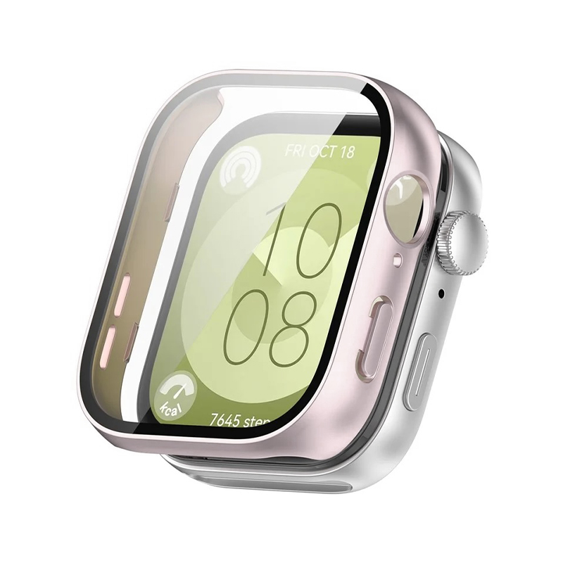 PC case + Tempered glass for Huawei Watch Fit 3 /powder pink/