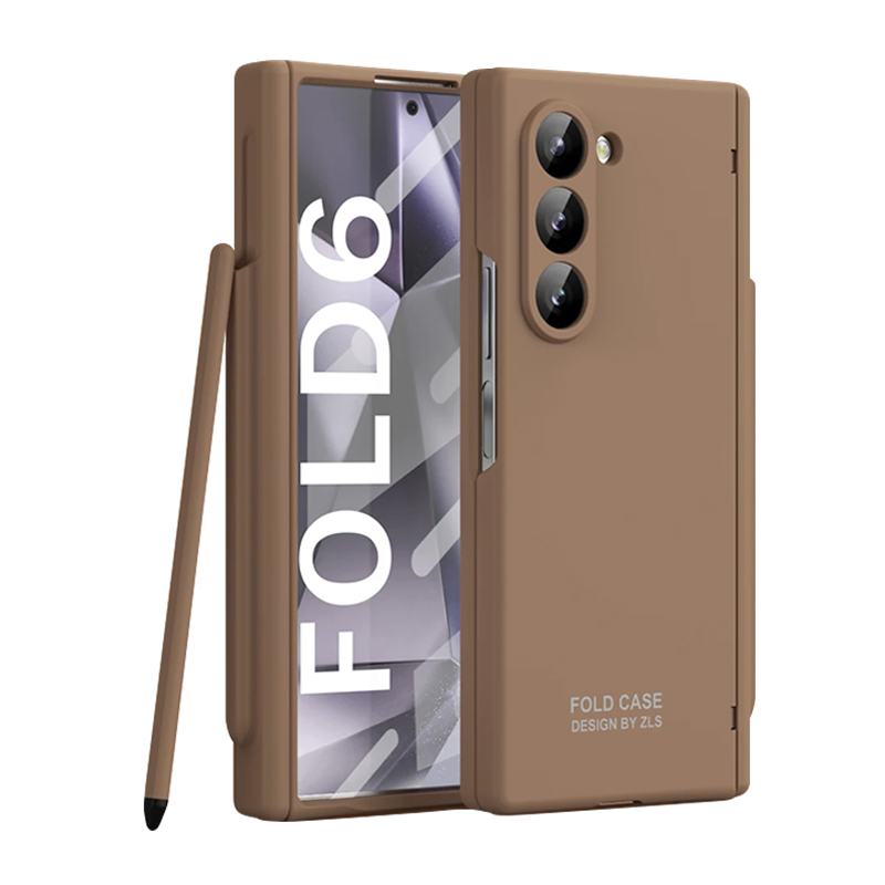 Калъф FW Full Body Hinge Liquid Silicone Samsung Z Fold 6 + S-Pen /кафяв/