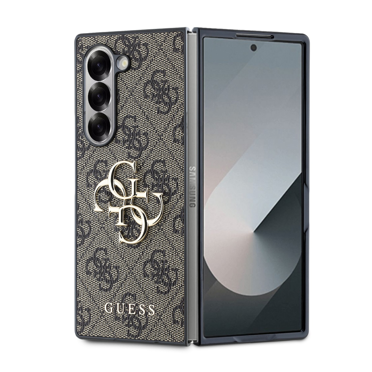 GUESS Калъф Samsung Z Fold 6, PU 4G Metal Logo, кафяв - GUHCZFD64GMGBR