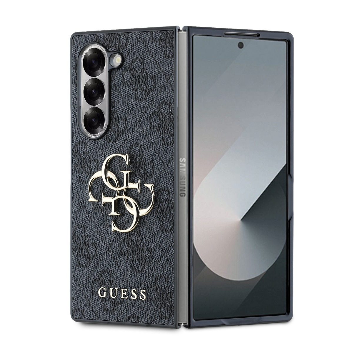 GUESS Калъф Samsung Z Fold 6, PU 4G Metal Logo, сив - GUHCZFD64GMGGR
