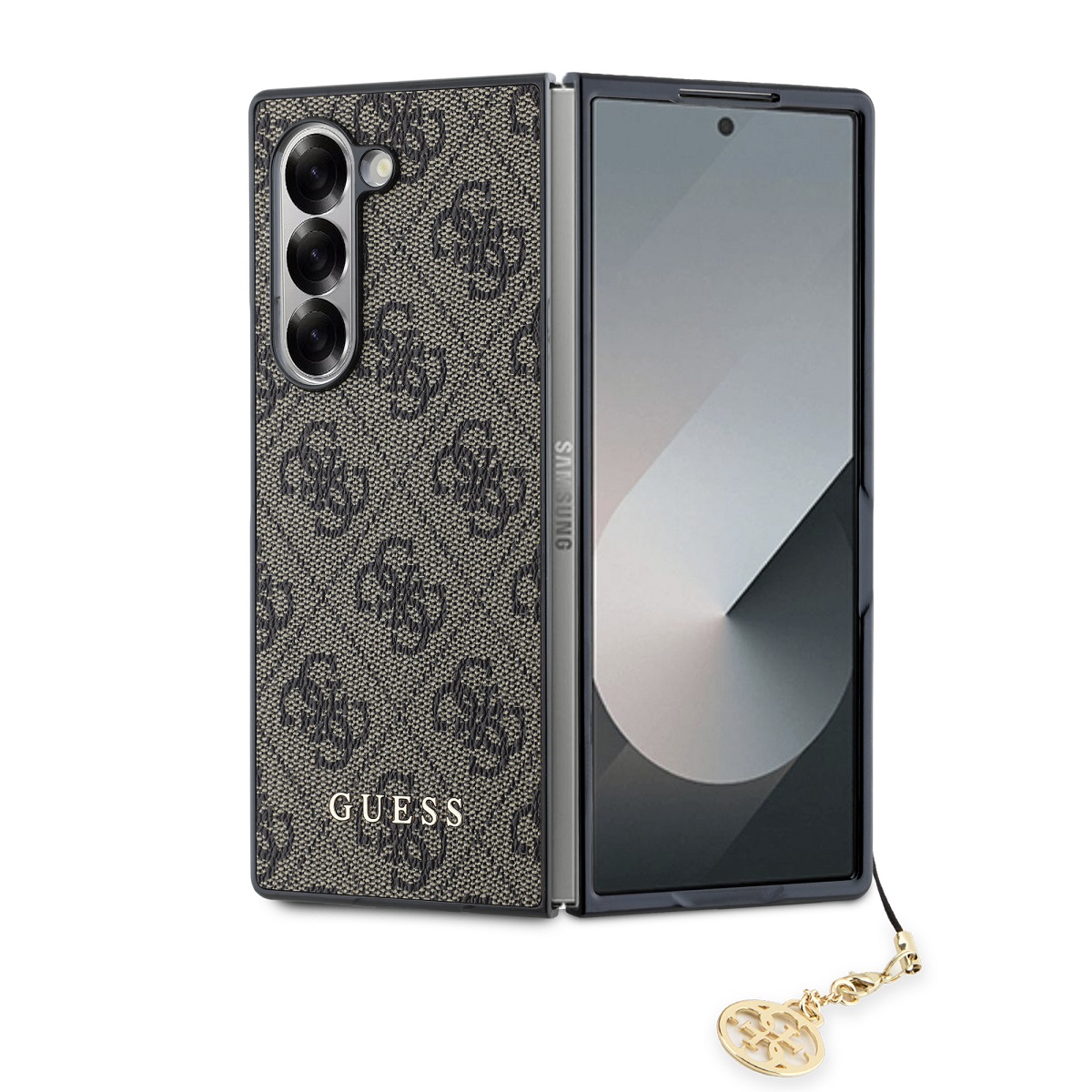 GUESS Калъф Samsung Z Fold 6, 4G Charms, кафяв - GUHCZFD6GF4GBR