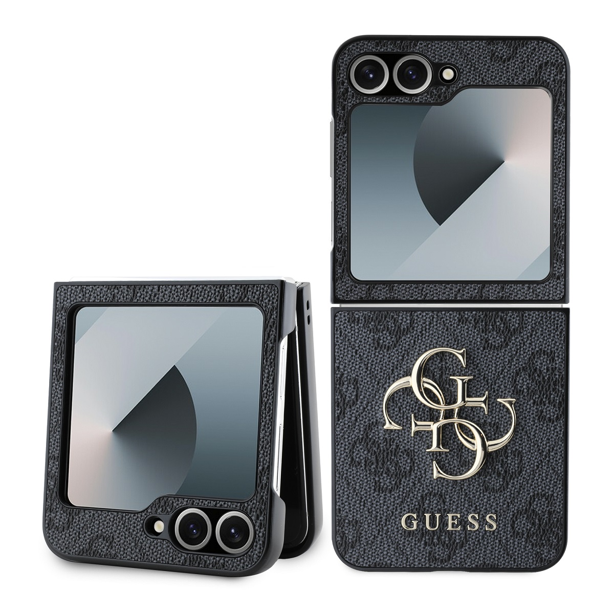GUESS Калъф Samsung Z Flip 6, PU 4G Metal Logo, сив - GUHCZF64GMGGR
