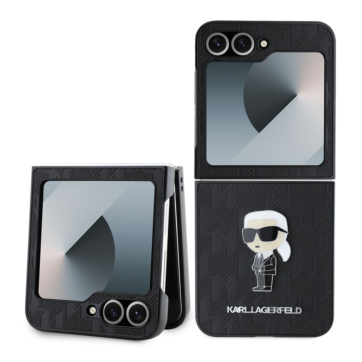 Калъф Karl Lagerfeld KLHCZF6SAPKINPK Samsung Z Flip 6 PU Saffiano Monogram Ikonik Black