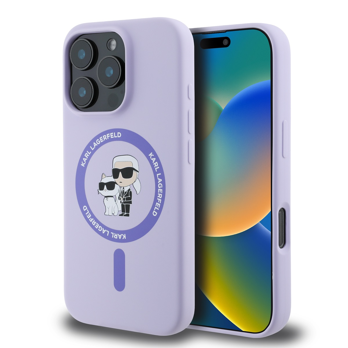 Калъф Karl Lagerfeld KLHMP16LSCMKCRHU Apple iPhone 16 Pro Liquid Silicone Karl and Choupette MagSafe Purple
