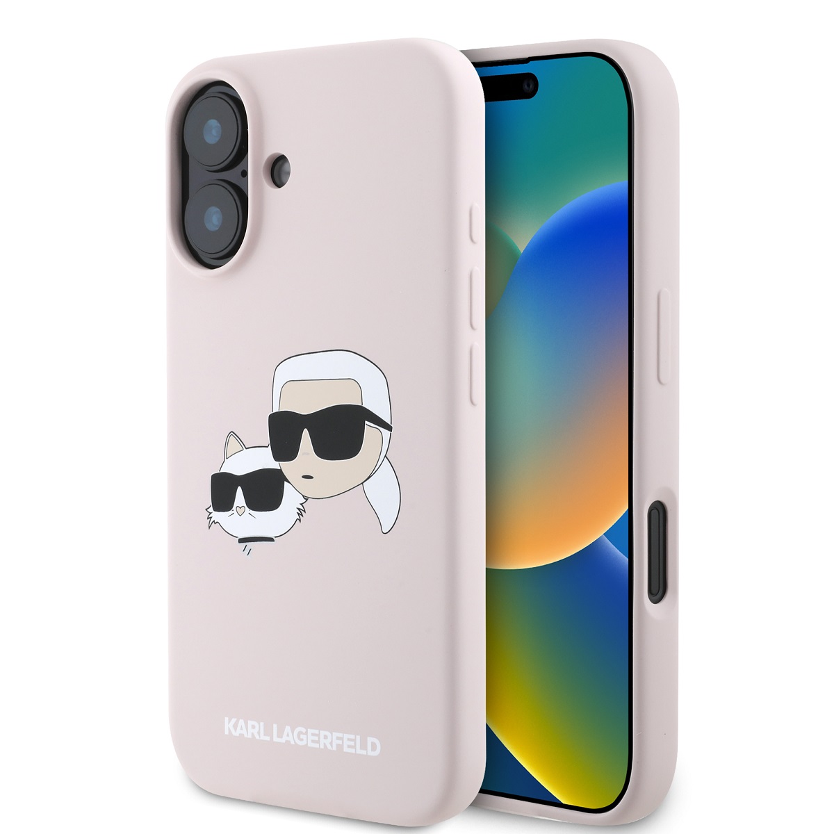 Калъф Karl Lagerfeld KLHMP16SSKCHPPLP Apple iPhone 16 Liquid Silicone Double Heads MagSafe Pink