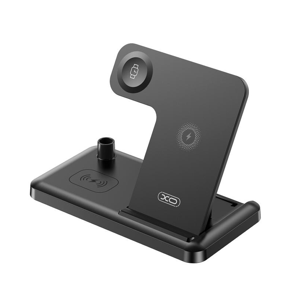 XO Wireless зарядно 15W, 4 в 1 Phone+Watch+TWS+Apple Pencil, WX033 /черно/