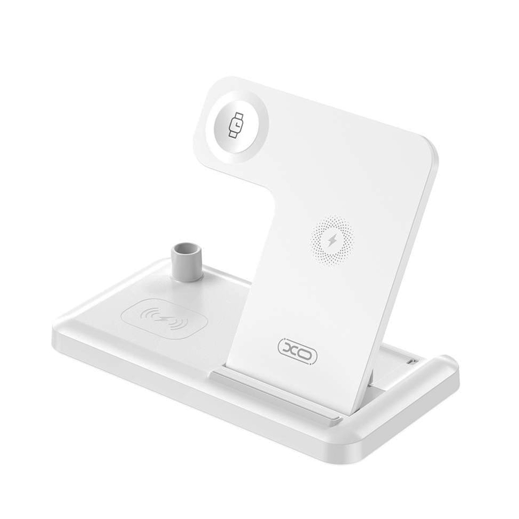 XO Wireless зарядно 15W, 4 в 1 Phone+Watch+TWS+Apple Pencil, WX033 /бяло/