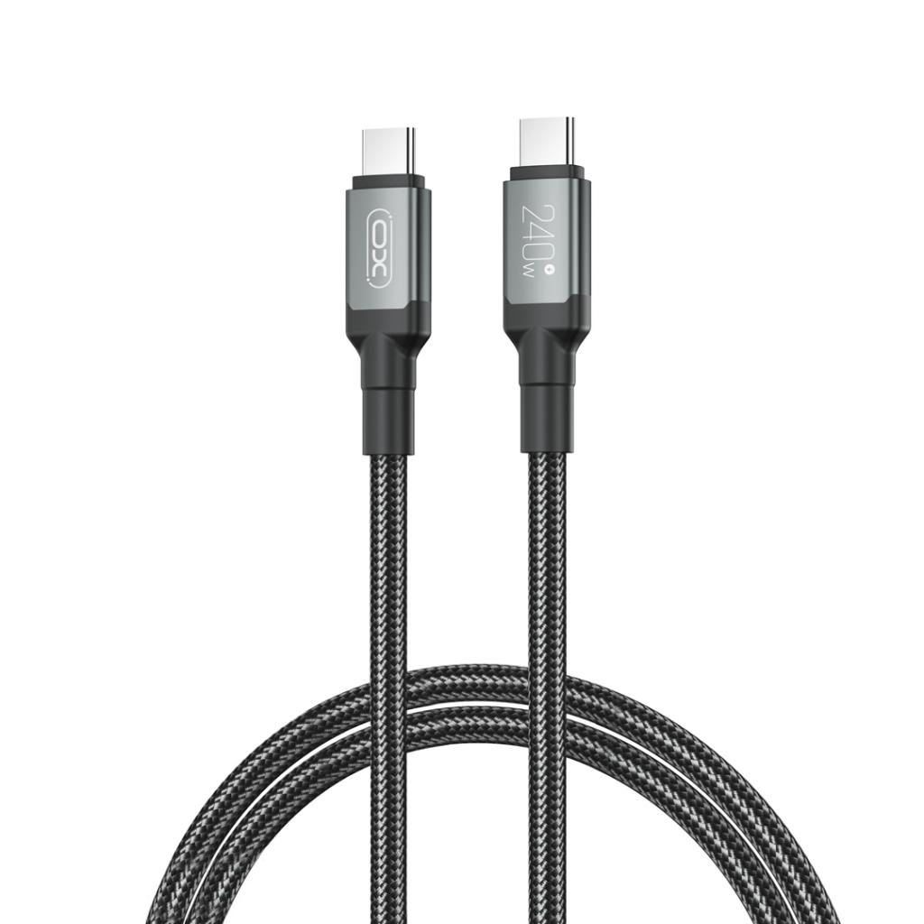 XO Кабел Type-C - Type-C, 1м, 240W, Metal Braided, NB-Q264A /черен/