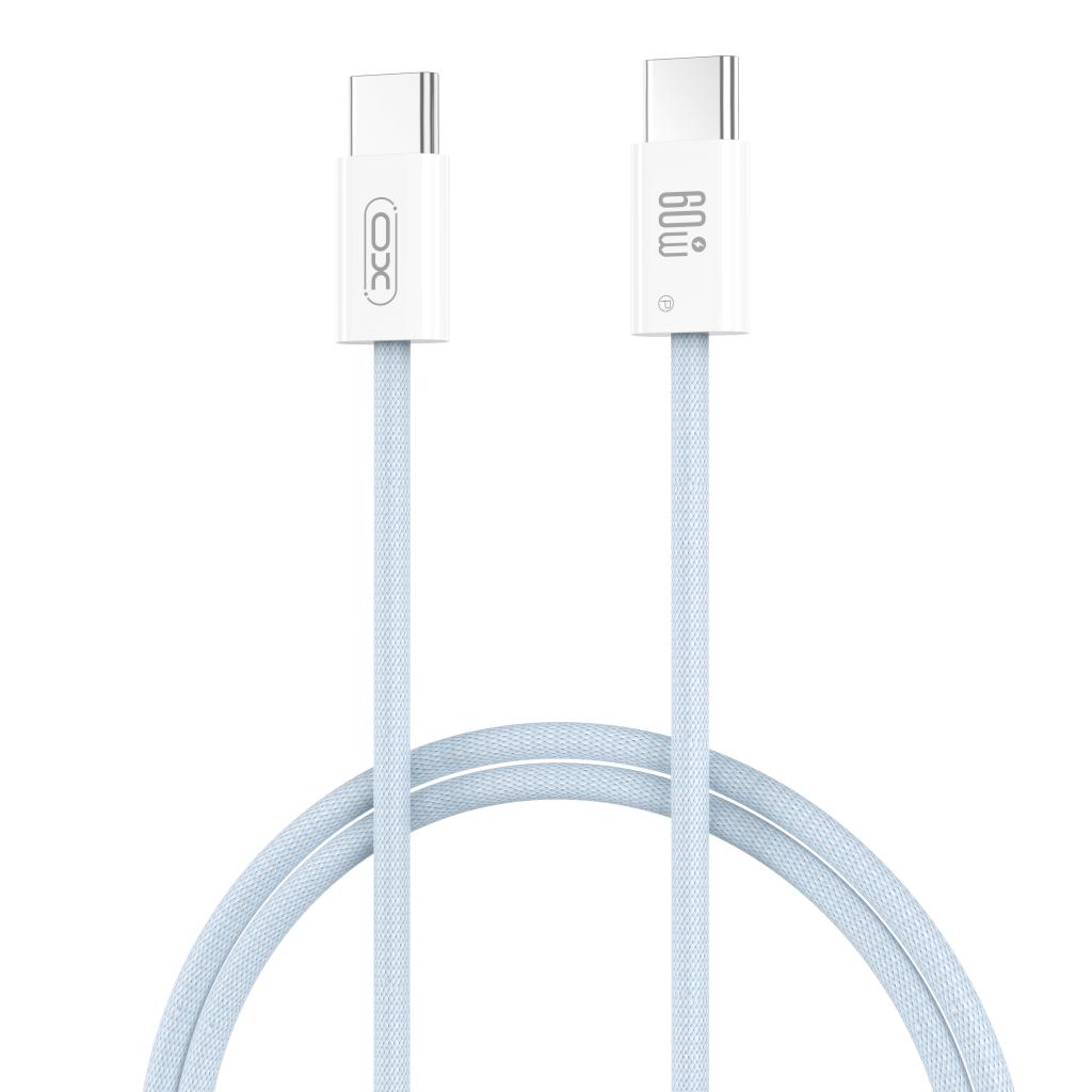 XO Кабел Type-C - Type-C, 1м, 60W, Braided, NB-Q273 /син/