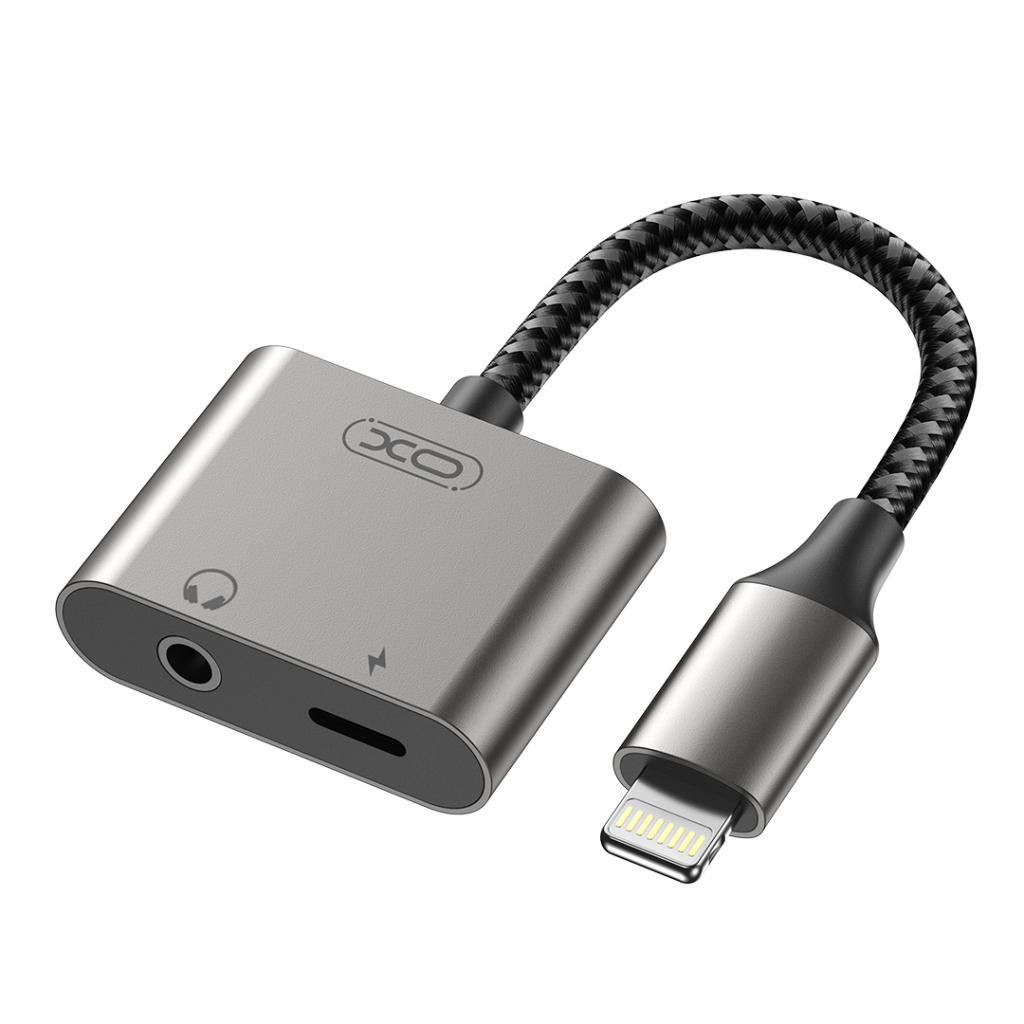 Adapter from Lightning to Lightning + AUX/f/ 3.5mm, XO NB-R258B /tarnish/