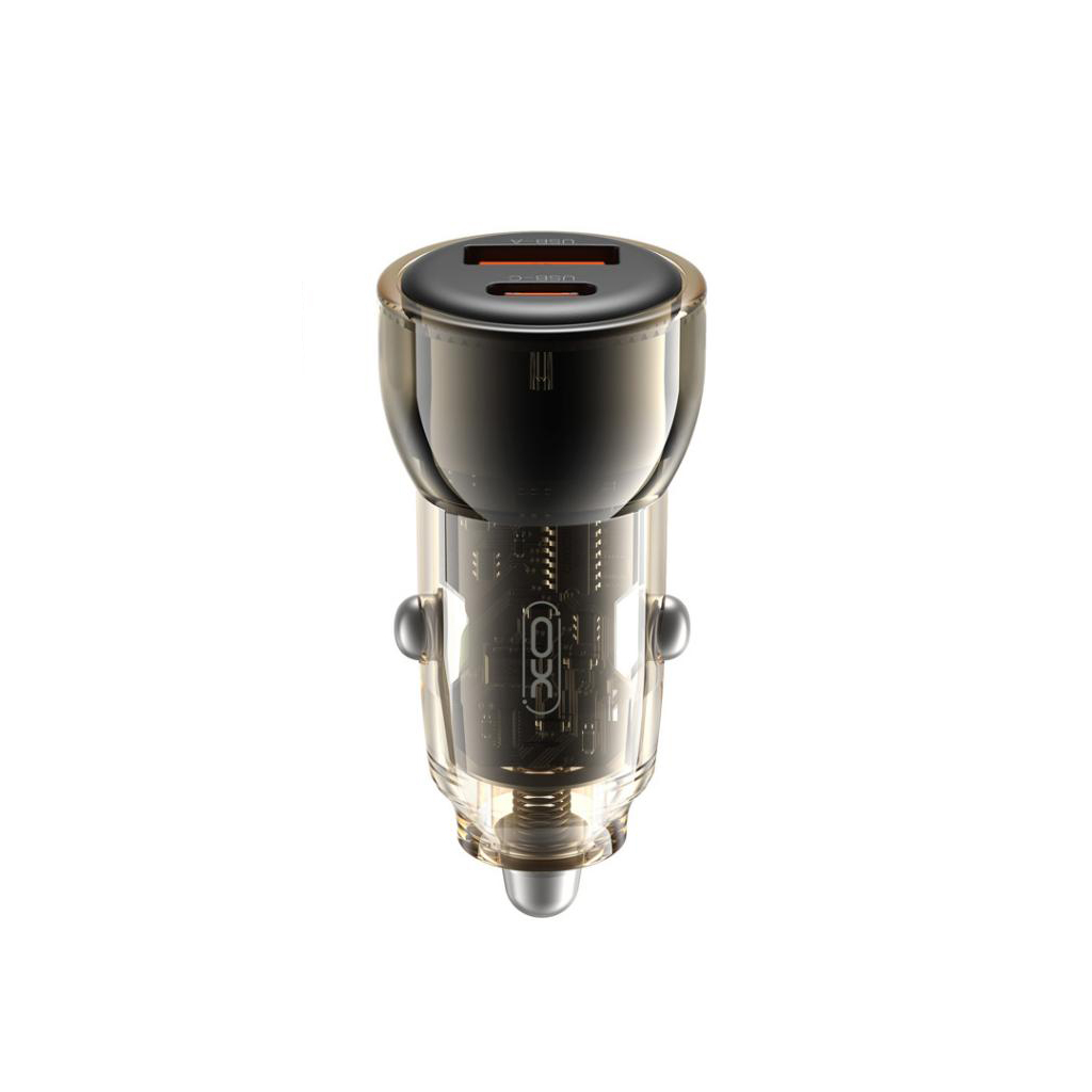 XO 12V 60W, USB-A + USB-C, черен - CC60
