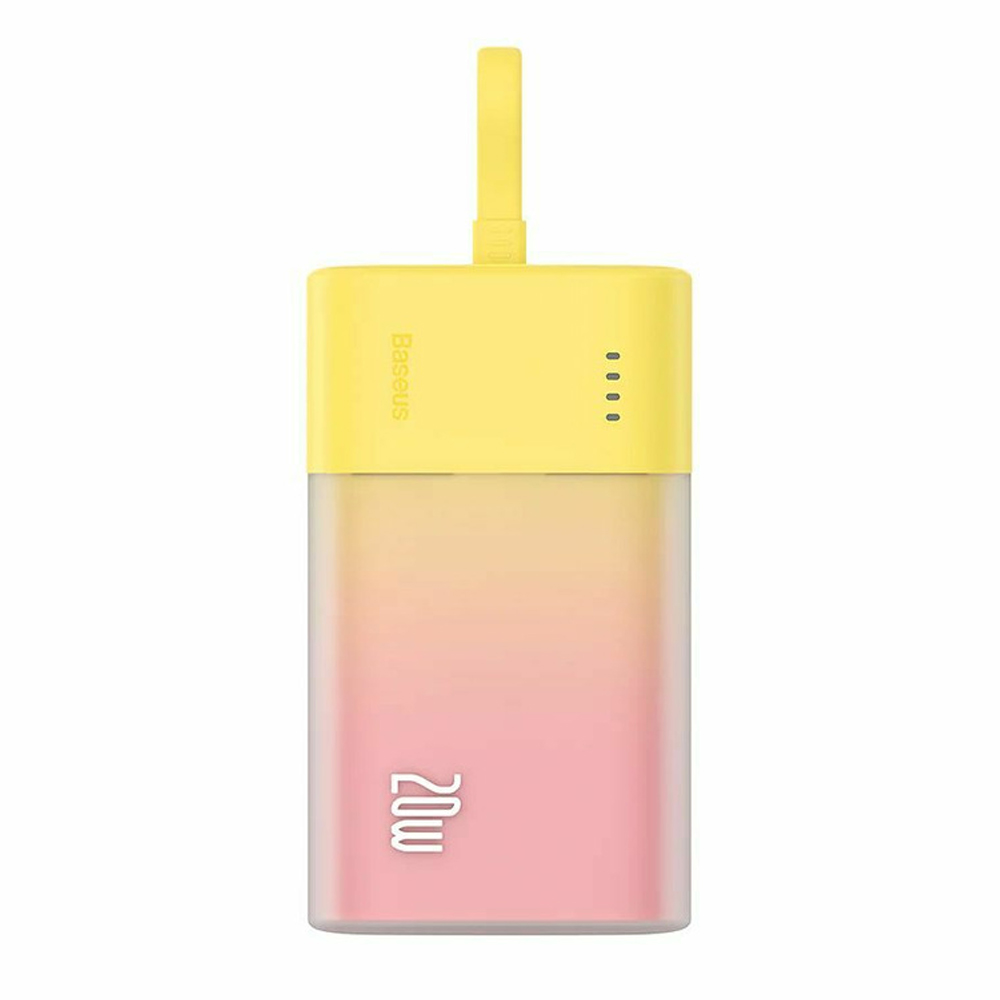 BASEUS Power Bank 5200 mAh, 20W, Popsicle + кабел Type-C, P10055601Y13-01 /жълто-розова/