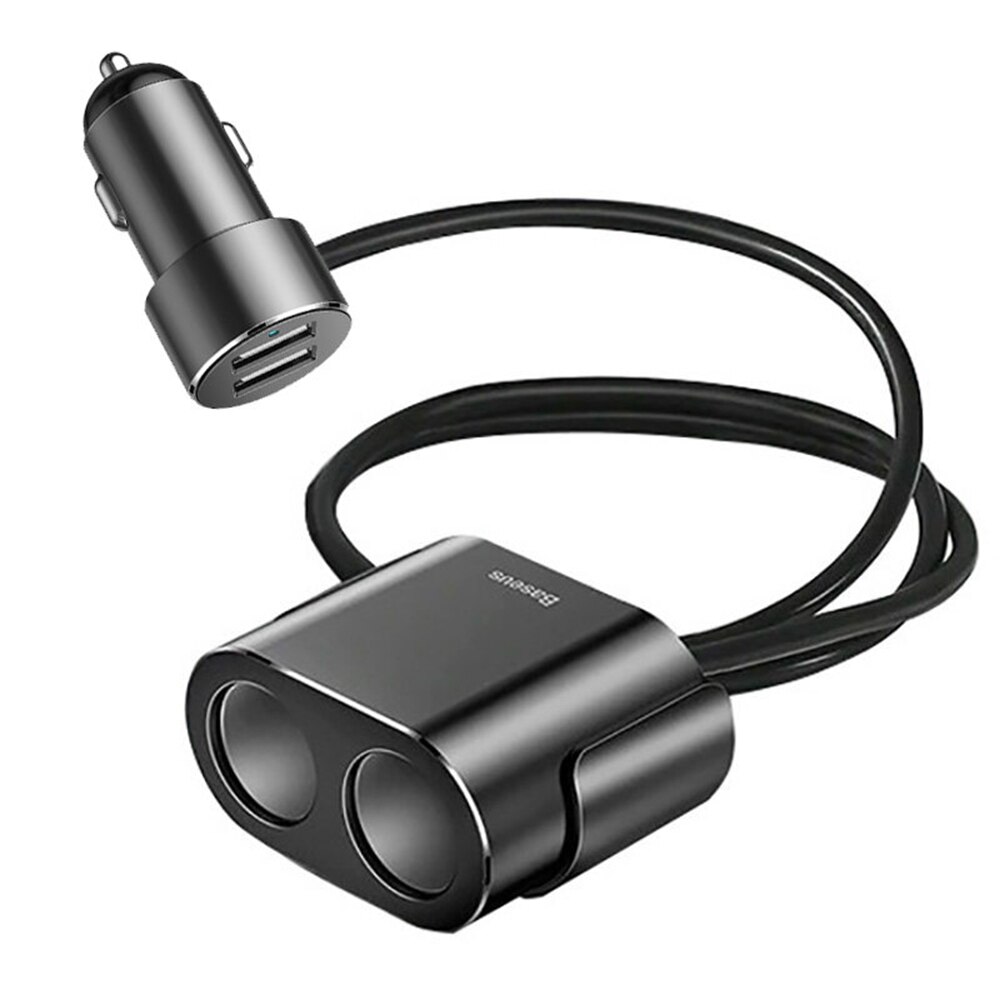 BASEUS 12V 80W, 2xUSB-A + 2x12V извода, черен - CRDYQ-01