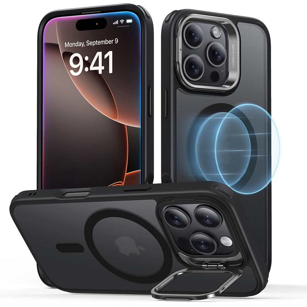 ESR Калъф Classic Hybrid със стойка, iPhone 16 Pro, MagSafe /матово черен/