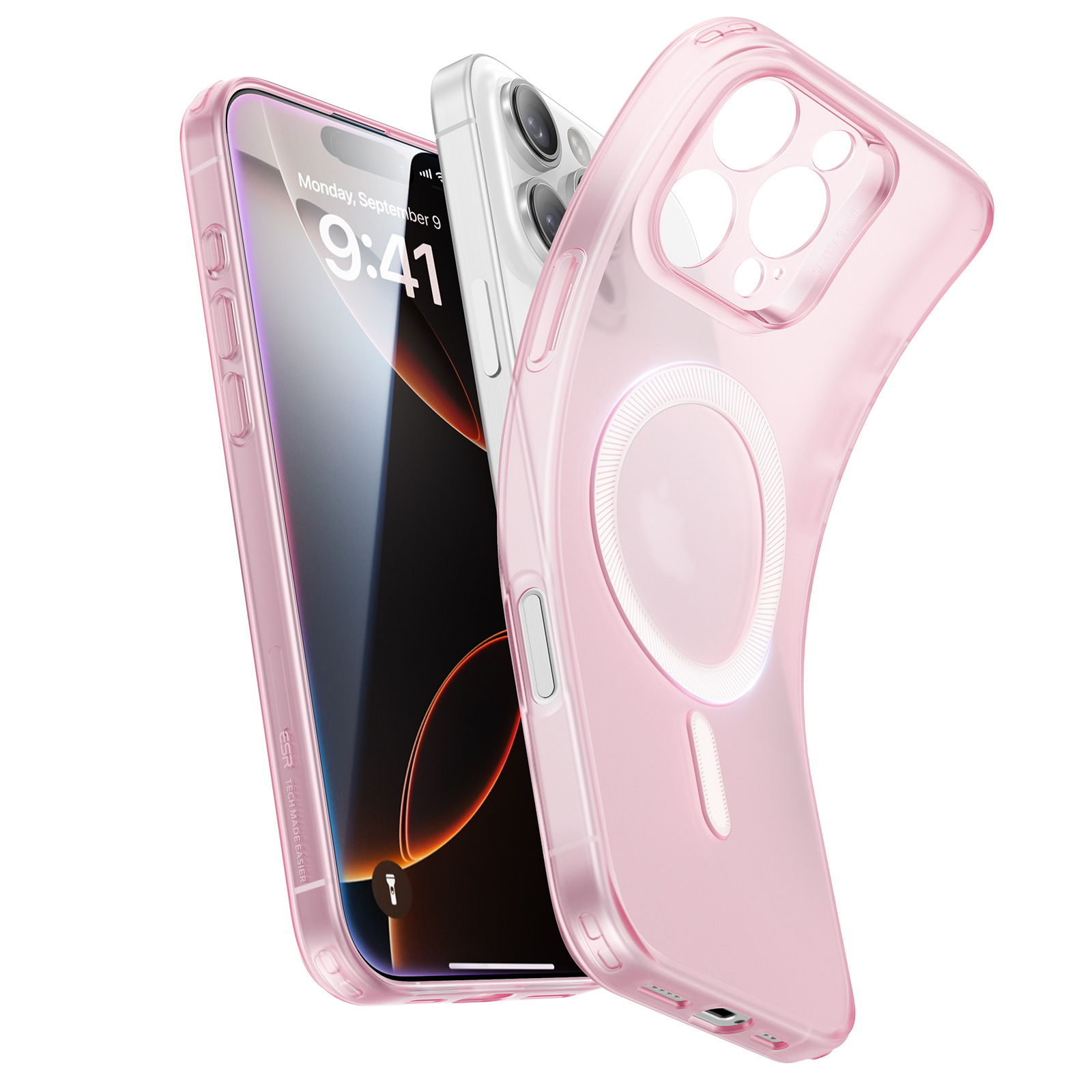 ESR Калъф Zero Clear iPhone 16 Pro, MagSafe /матово розов/