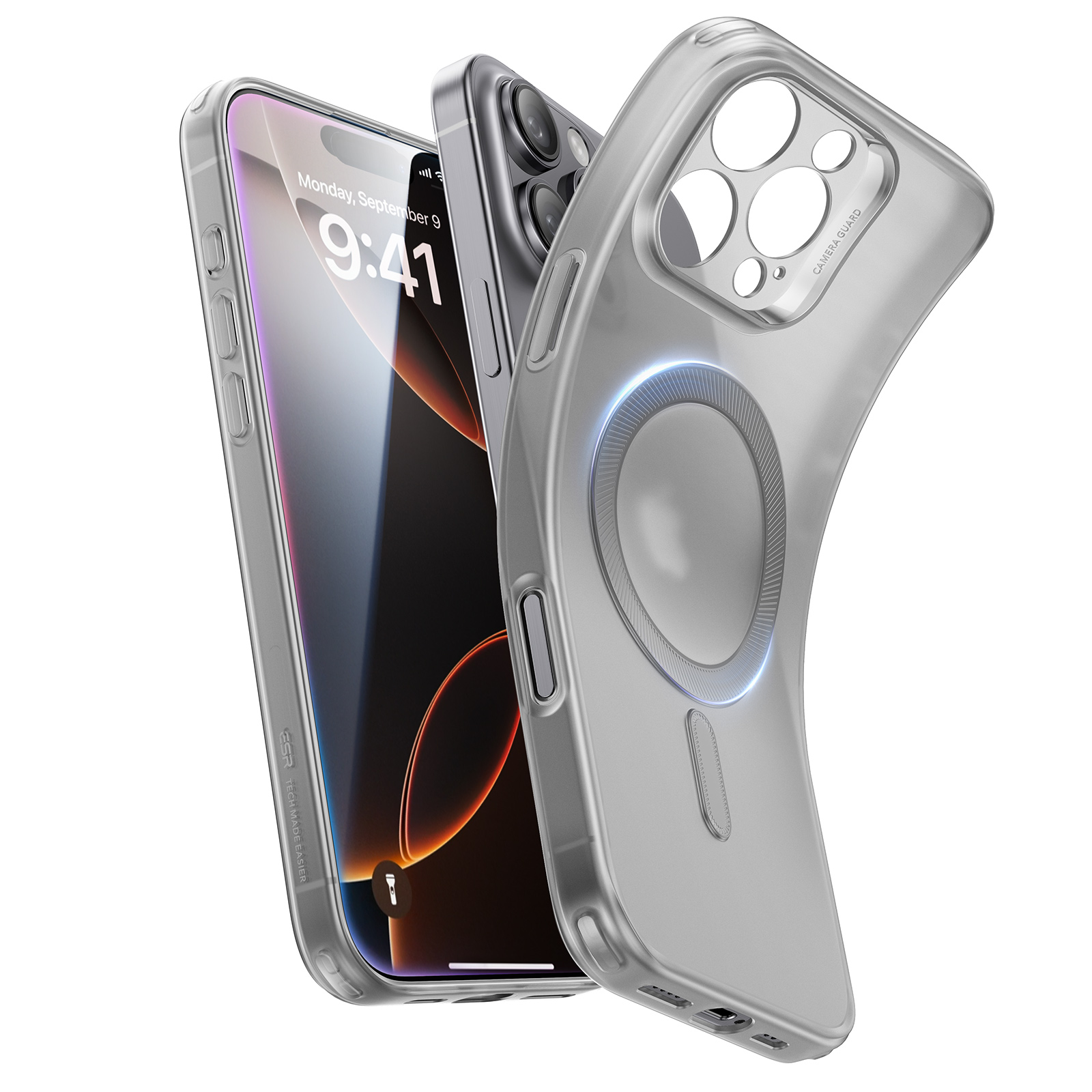 ESR Калъф Zero Clear iPhone 16 Pro, MagSafe /матово сив/ Amazon pack