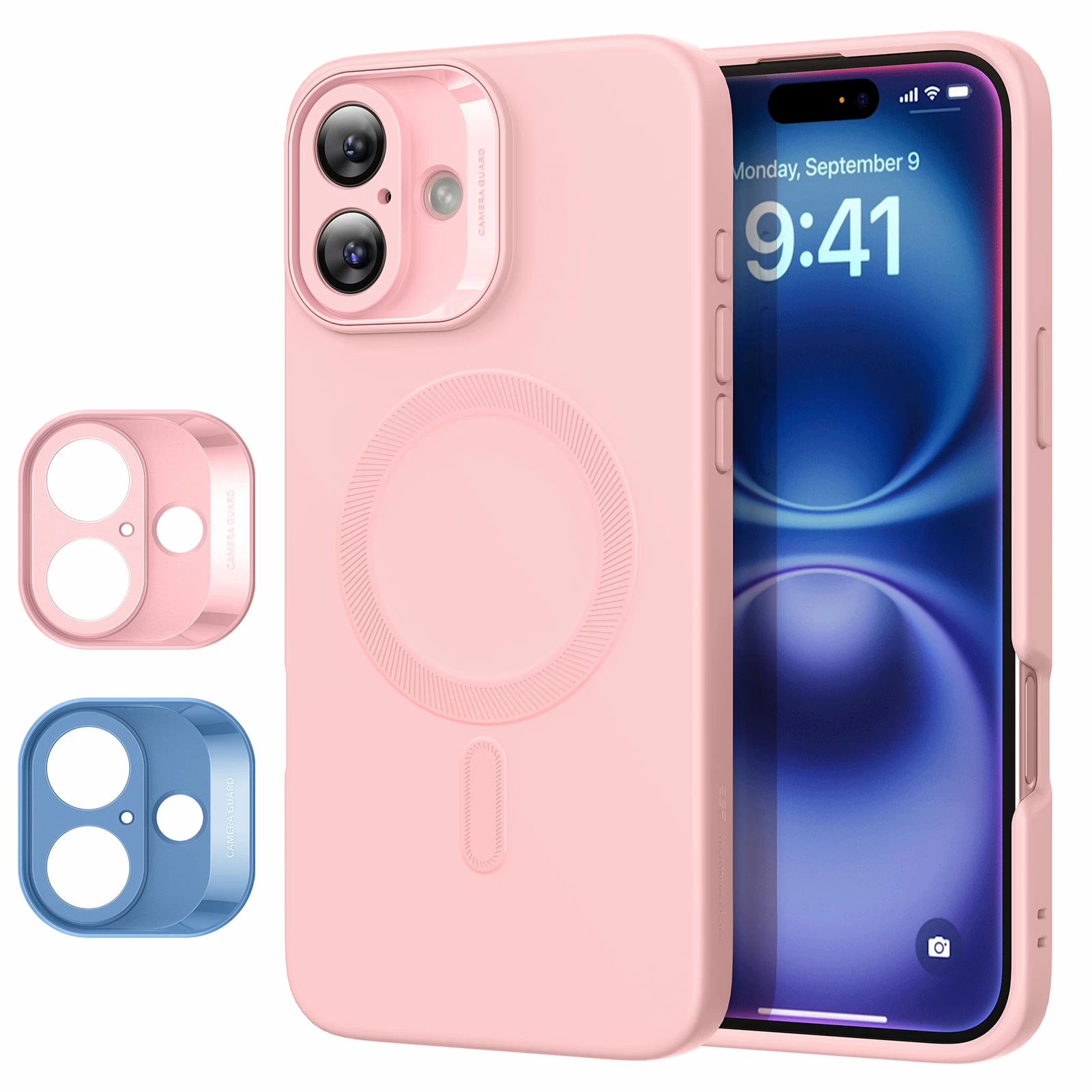 ESR Калъф + Camera grids Cloud Soft iPhone 16, MagSafe /розов/ Amazon Pack