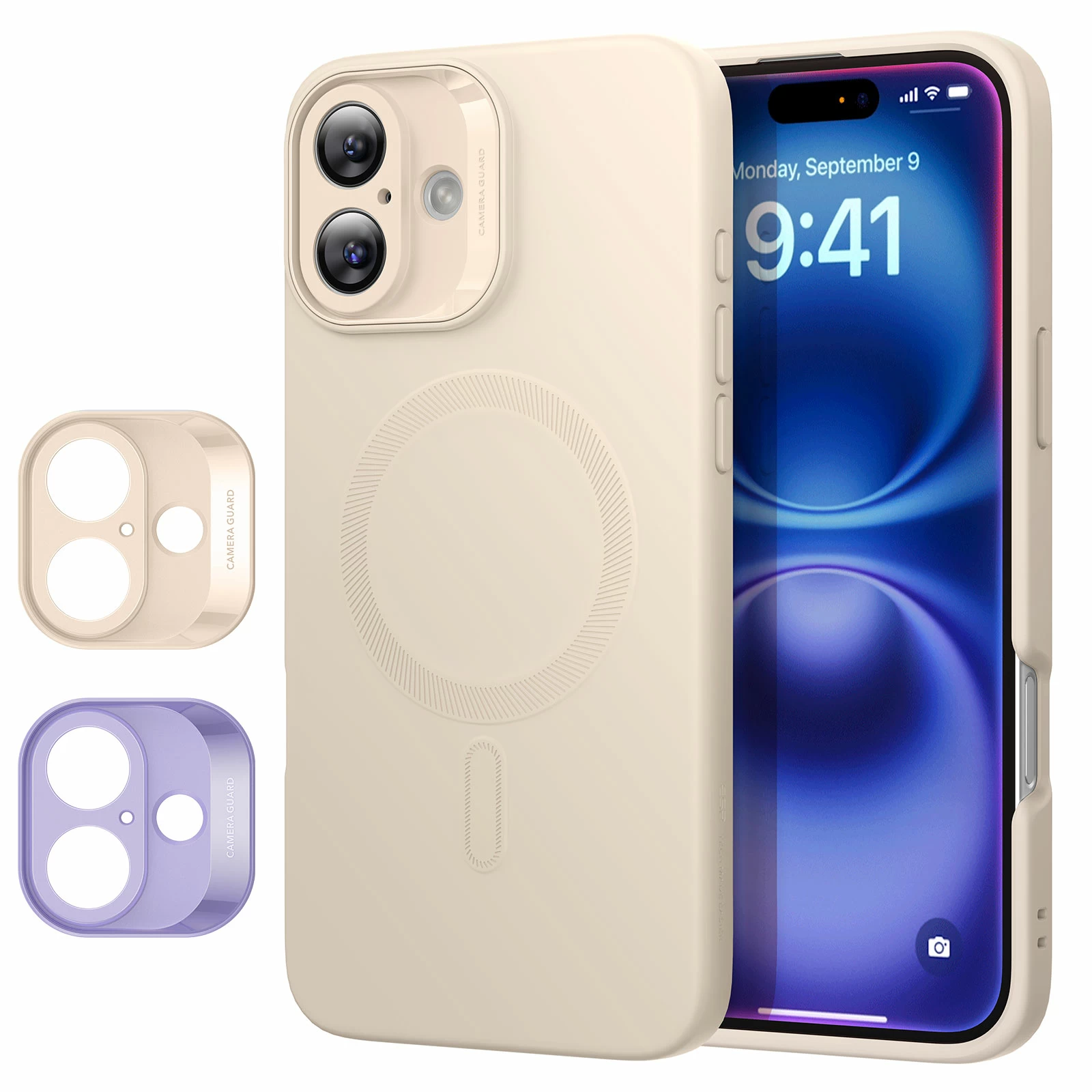 ESR Калъф + Camera grids SET Cloud Soft iPhone 16, MagSafe /телесен/ Amazon Pack