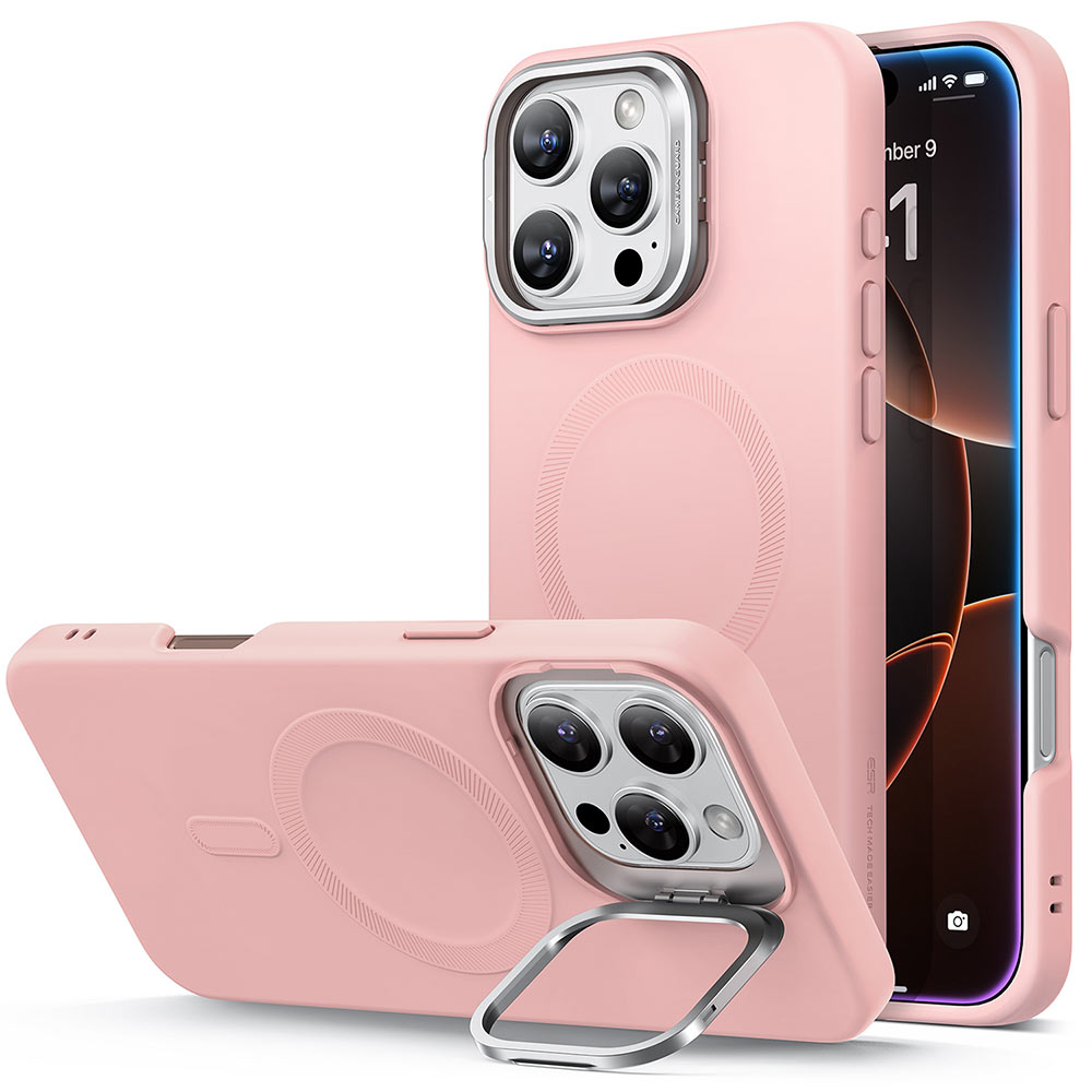 ESR Калъф Cloud Soft със стойка iPhone 16 Pro, MagSafe /розов/ Amazon Pack