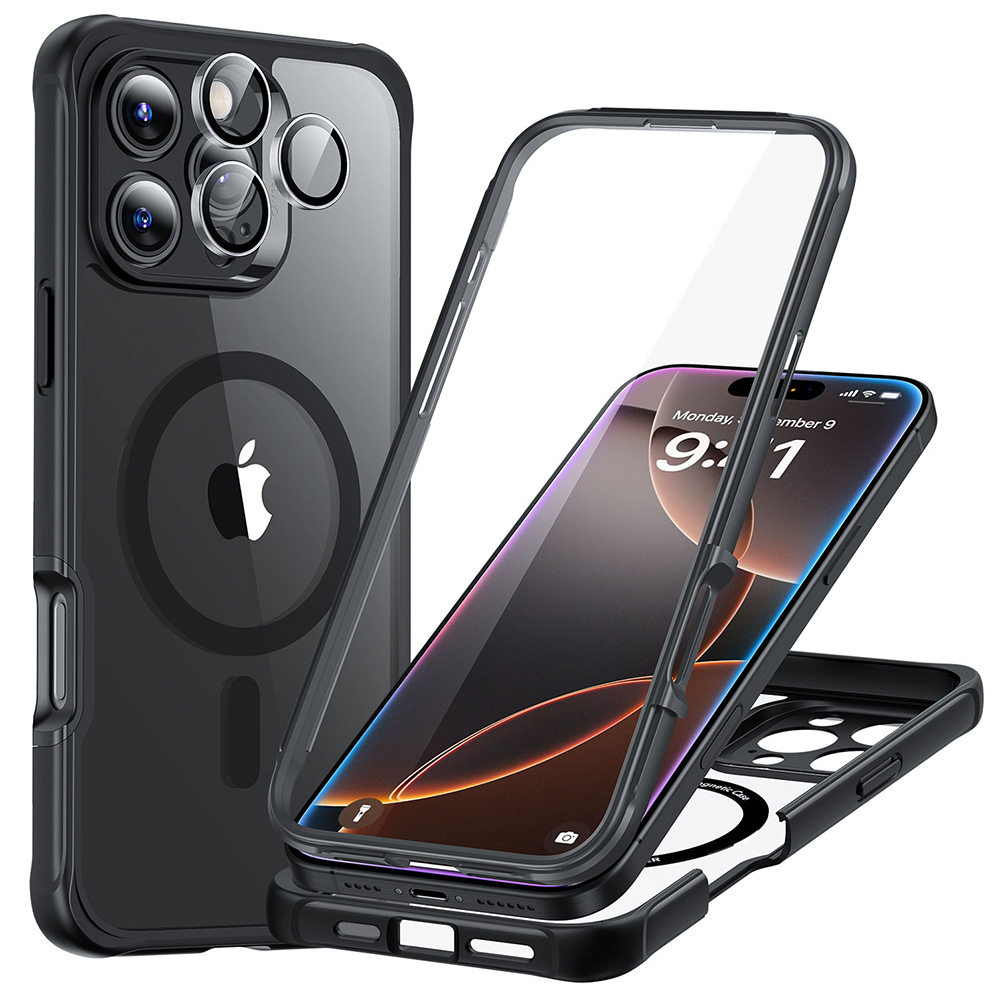 ESR Калъф Armor Tough 360 iPhone 16 Pro, MagSafe /прозрачен + черна рамка/ Amazon Pack