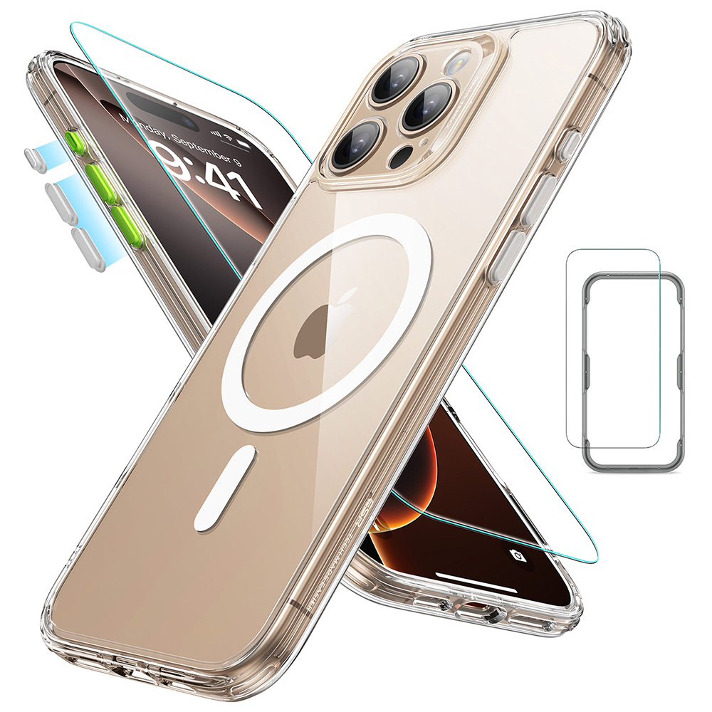 ESR Калъф Classic Pro + стъкло SET iPhone 16 Pro, MagSafe /прозрачен/ Amazon Pack