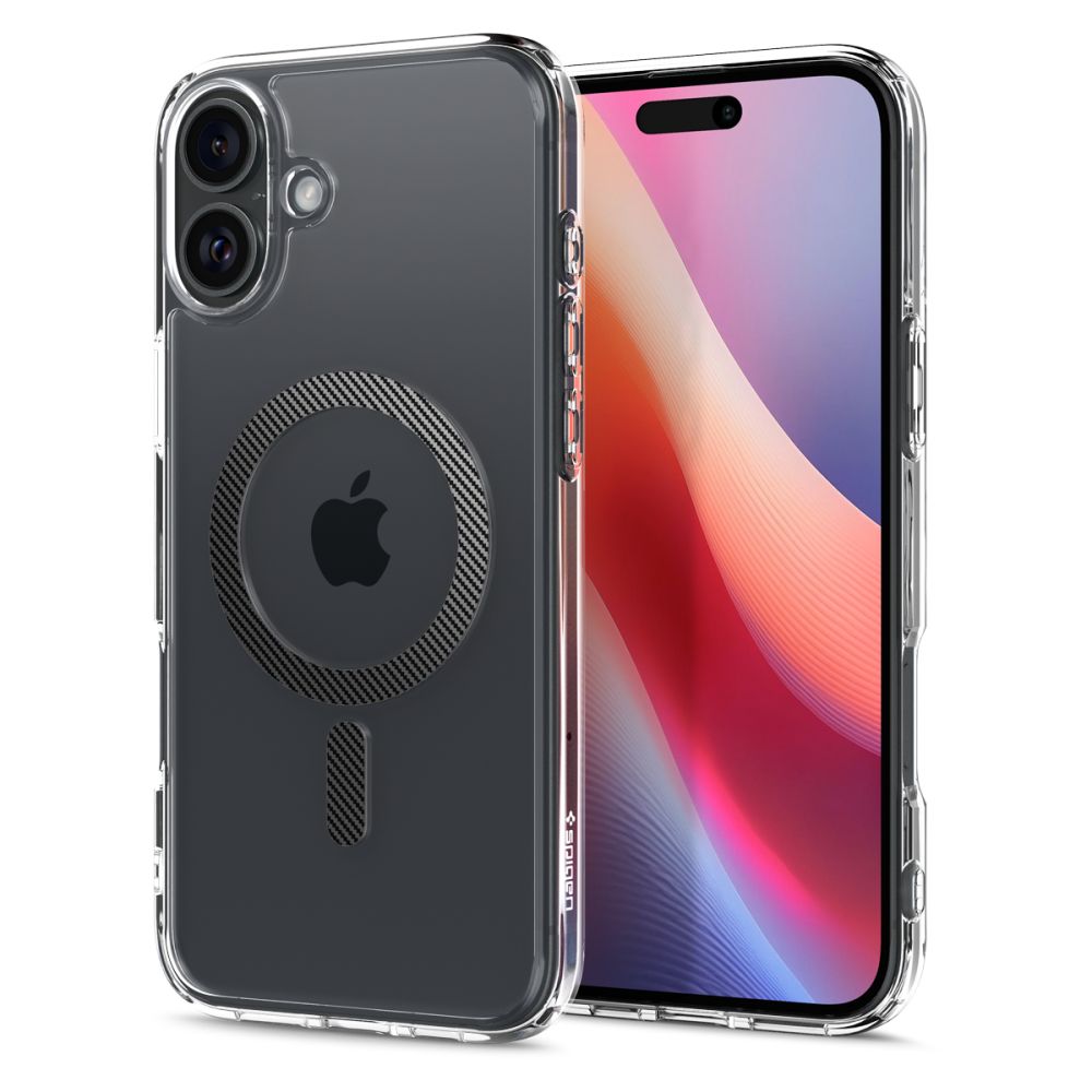 Калъф SPIGEN Ultra Hybrid Apple iPhone 16, MagSafe /прозрачен, карбонов ринг/