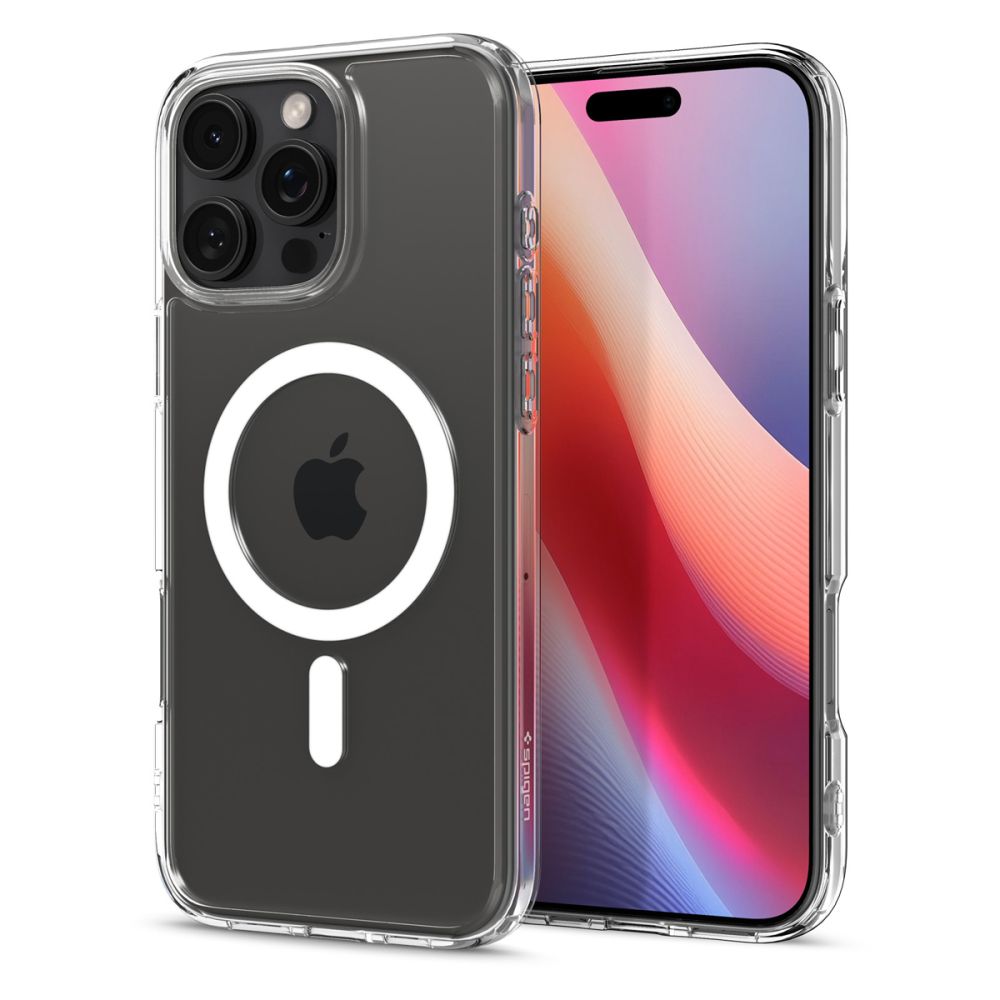 Калъф SPIGEN Ultra Hybrid Apple iPhone 16 Pro Max, MagSafe /прозрачен, бял ринг/