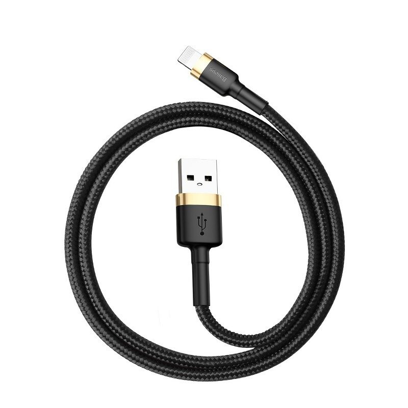 BASEUS Кабел USB-A - Lightning, 2м, 1.5A, CAFULE, CALKLF-CV1 /черен + златно/