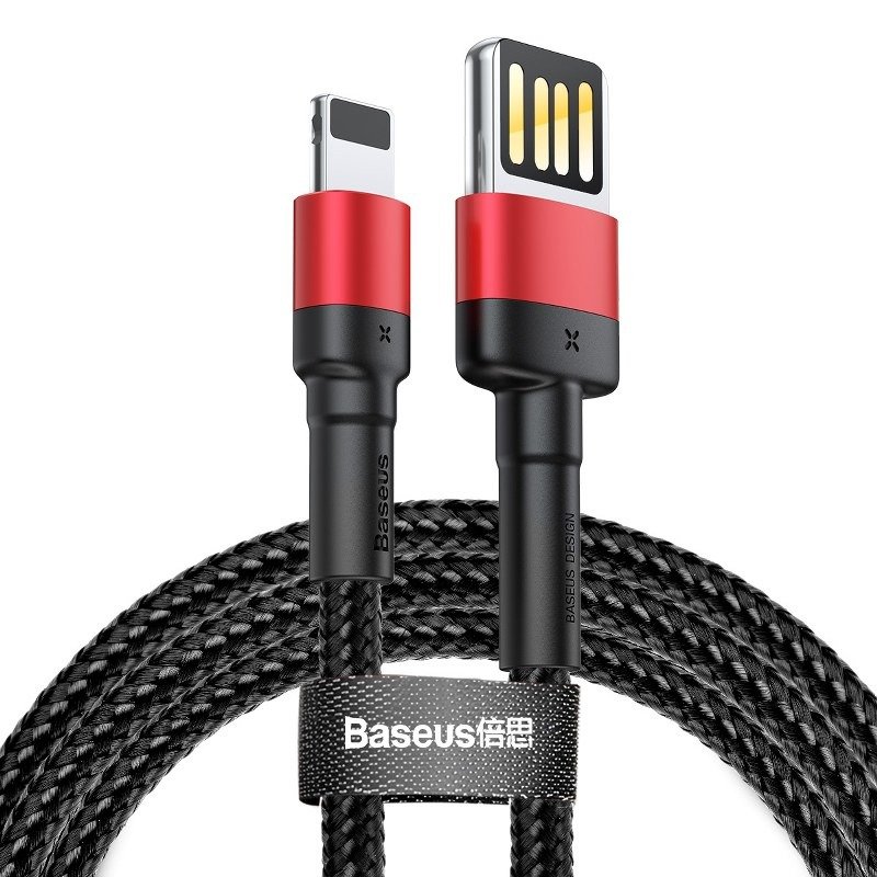 BASEUS Кабел USB-A - Lightning, 1м, 2.4A, CAFULE, CALKLF-G91 /черен + червено/