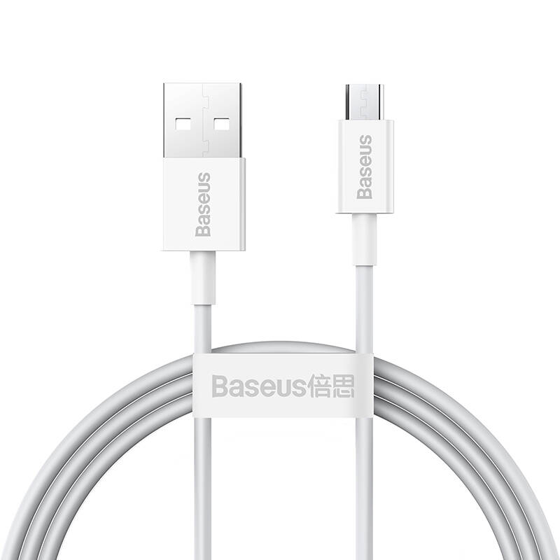BASEUS Кабел USB-A - Micro USB, 1м, 2A, Superior, CAMYS-02 /бял/