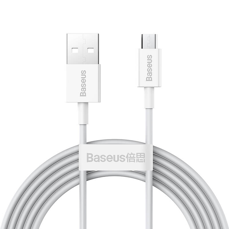 BASEUS Кабел USB-A - Micro USB, 2м, 2A, Superior, CAMYS-A02 /бял/