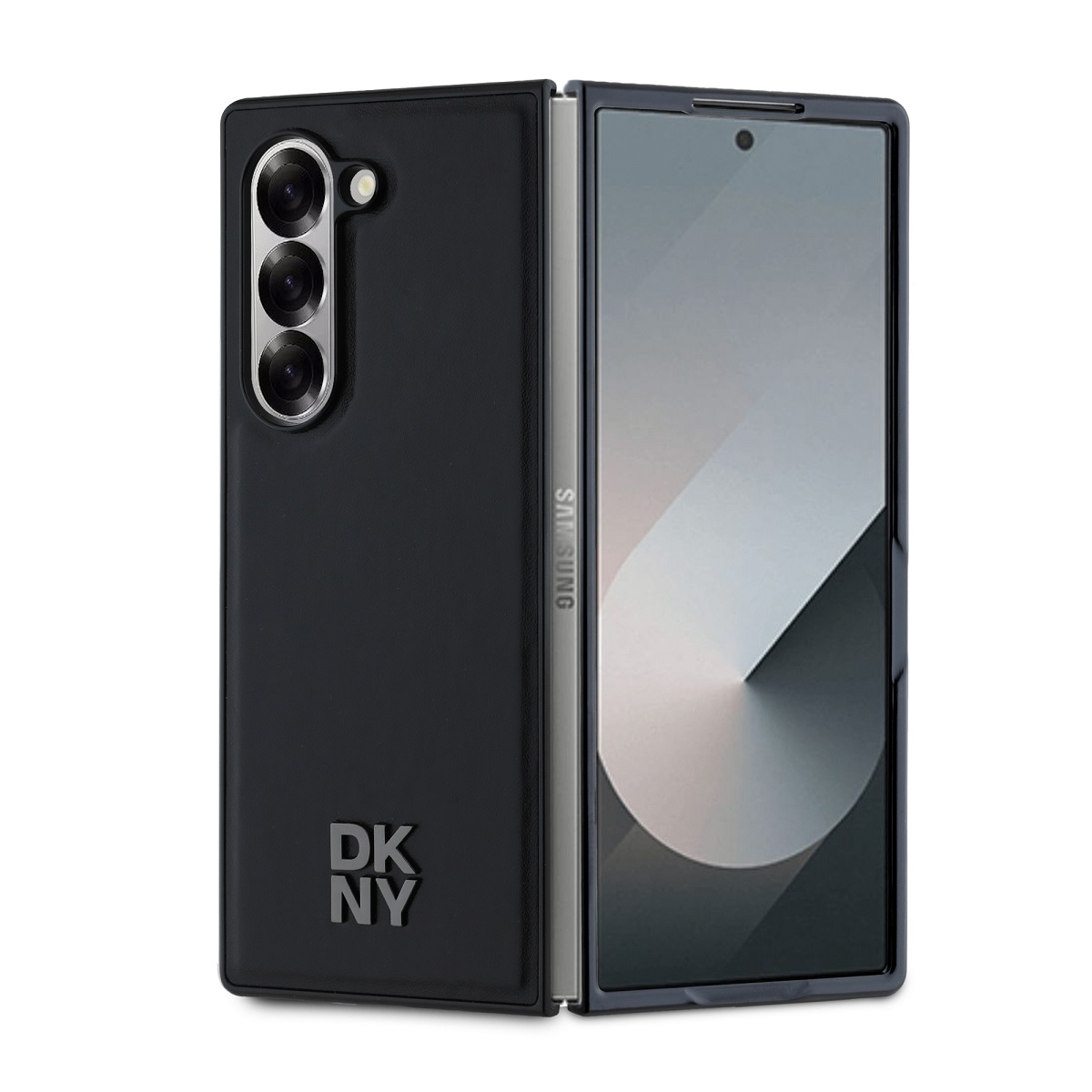 DKNY Калъф Samsung Z Fold 6, PU Leather Stack Logo MagSafe, черен - DKHMZFD6PSMCSLK