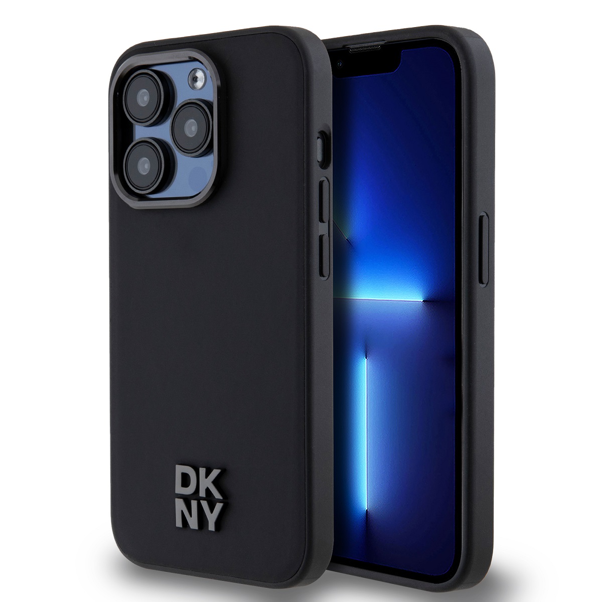 DKNY Калъф Apple iPhone 15 Pro Max, PU Leather Stack Logo Magsafe, черен - DKHMP15XPSMCSLK