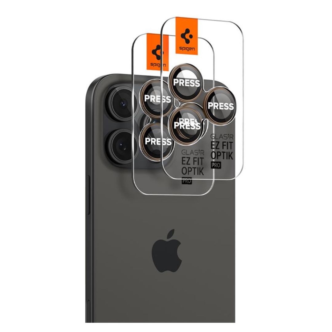 SPIGEN Camera Lens Optik Pro Glass tR.Ez Fit Apple iPhone 16 Pro/16 Pro Max SET 2бр. /desert titanium/