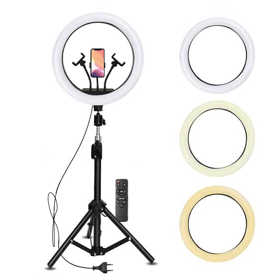 LED Селфи лампа 45см (бяла) + Tripod стойка 200см