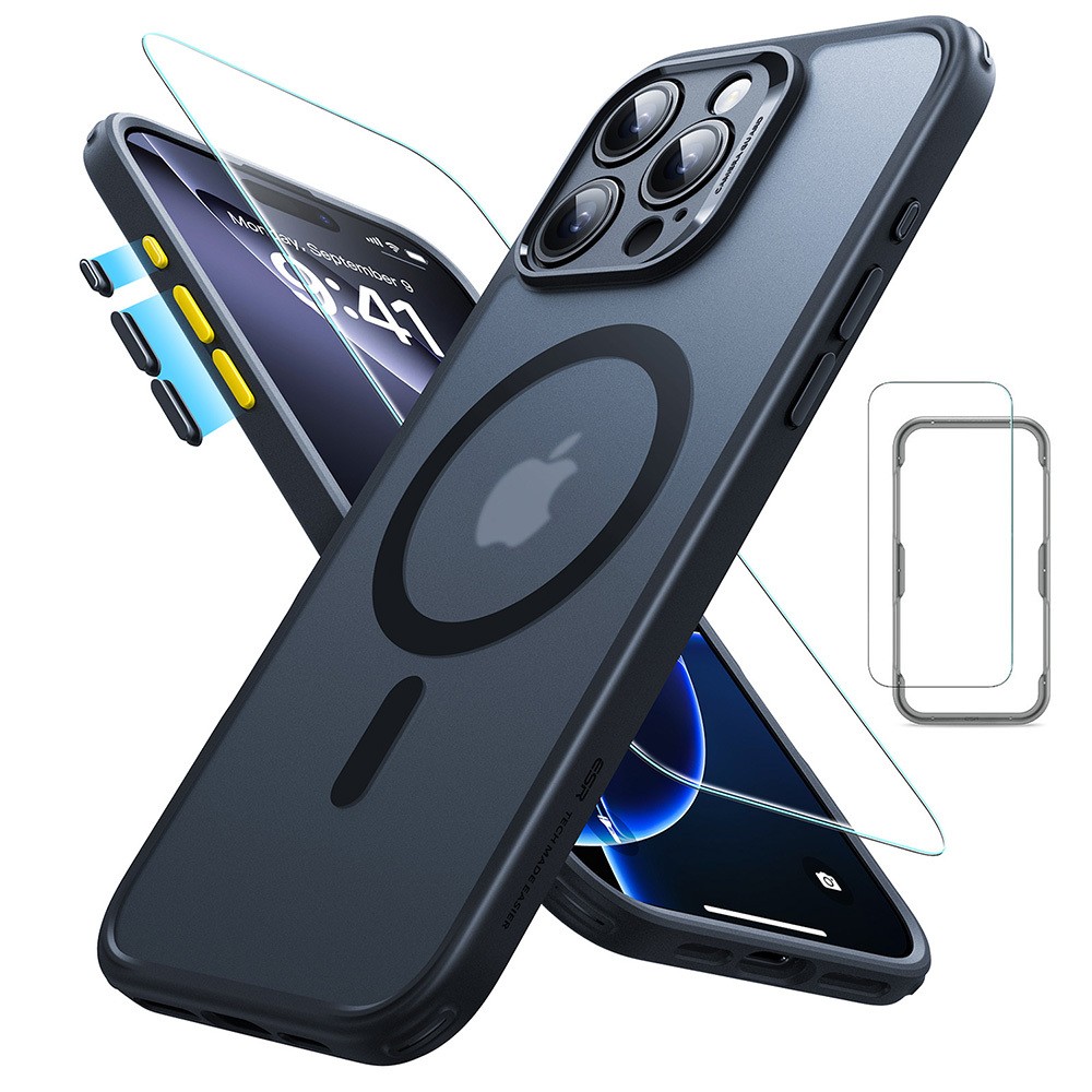ESR Калъф Classic Pro + стъкло SET iPhone 16 Pro, MagSafe /матово черно/ Amazon Pack